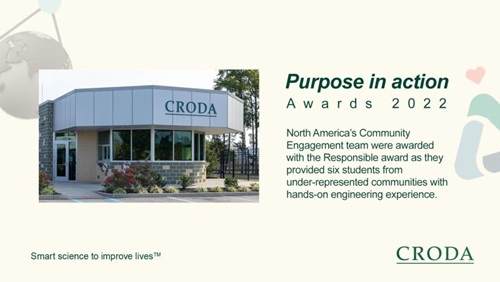 Picture: The Atlas Point Guard House. Text: States North America's Community Engagement Team won the Purpose in action award